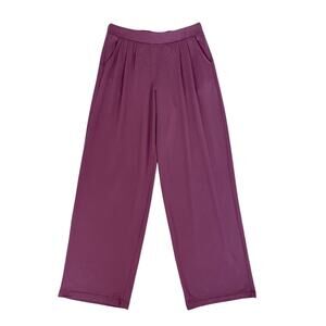 Garnet Hill Tencel Lyocell Wide Leg Knit Trousers Pull On Size M Comfort Casual